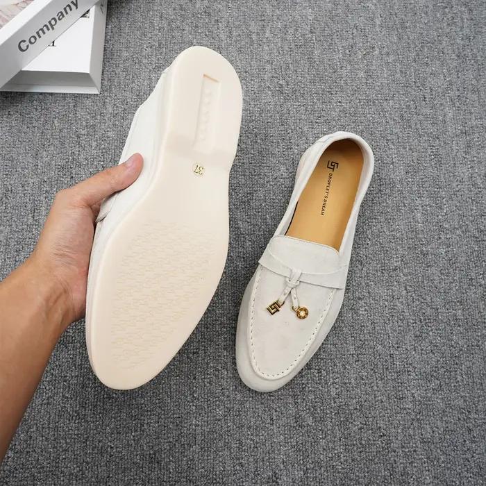 Chaussures décontractées de luxe à tête ronde pour femmes, surface en cachemire, chaussures de condu
