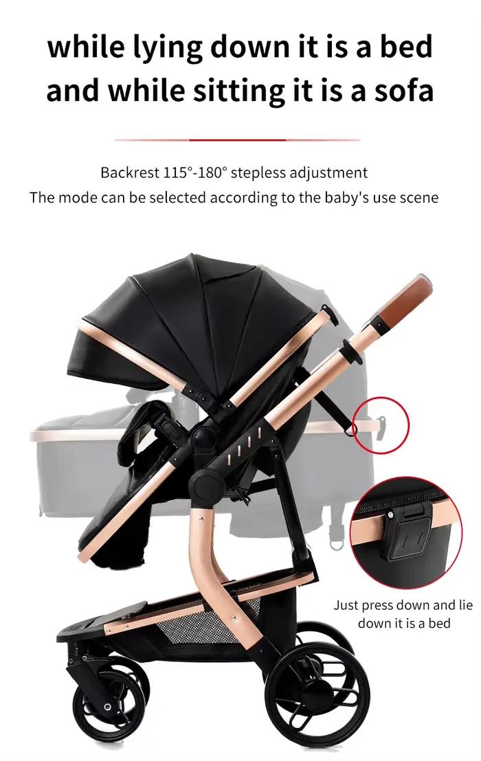 Poussette bébé 3 en 1, poussette légère pliable avec accessoires, poussette, landau, siège auto bébé