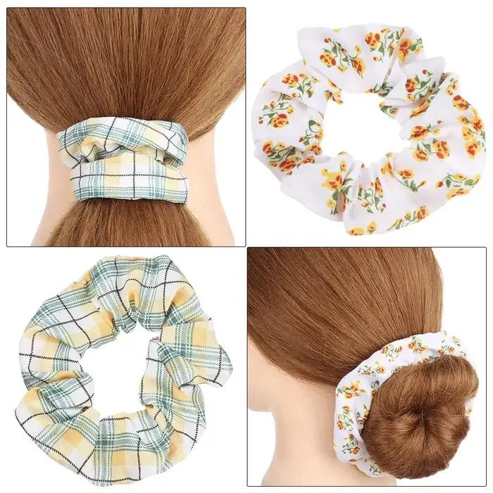 Accessoires capillaires élastiques à motif floral attaches pour cheveux chouchous pour filles motifs floraux pour coiffure enfant fantaisie floral attaches de cheveux pour filles