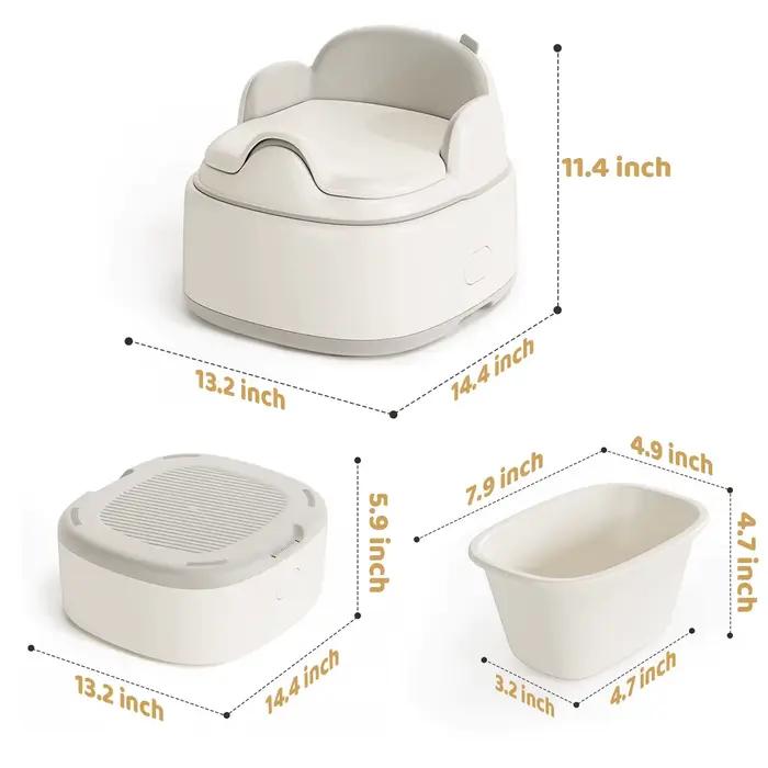 Ensemble de pot pour l'apprentissage de la propreté pour bébé 3 en 1 - Siège de pot avec marchepied