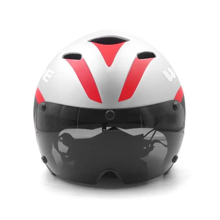 Casque de vélo TT pour homme, lunettes de lentille, TriDuvet LeicAero, casque de vélo de route, cour