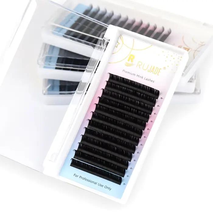 Fournitures d'extension de cils en cachemire noir doux, faux vison de qualité supérieure, cils indiv