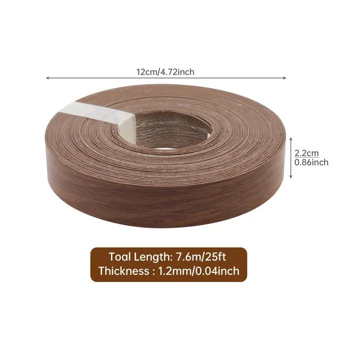 Bordure adhésive thermofusible en PVC, grain de bois foncé, 3M 7.6M 15.2M, bordure de placage pré-co