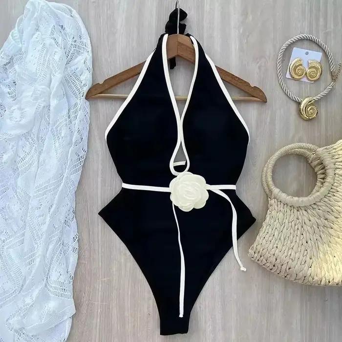 Maillot de bain une pièce femme sexy push-up - Body solide à lacets effet galbant plage