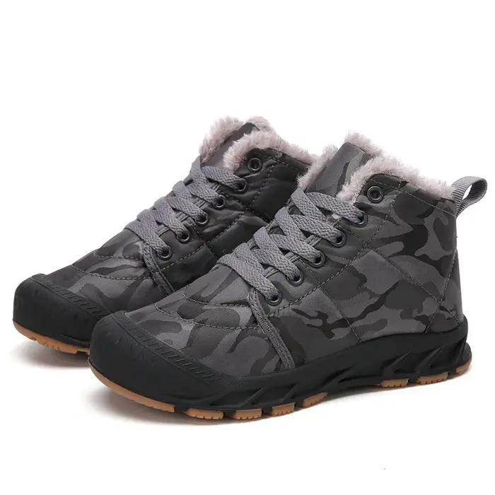 Bottes de neige imperméables pour enfants, chaussures d'extérieur chaudes, bottes courtes pour garço