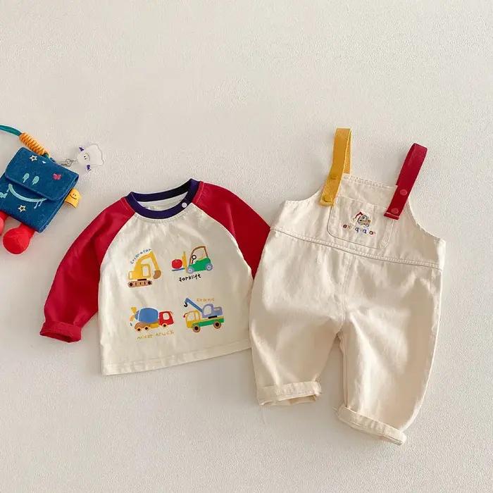 MILANCEL printemps enfants chemises 9M-5T dessin animé coloré voiture filles Blouse ingénierie véhic