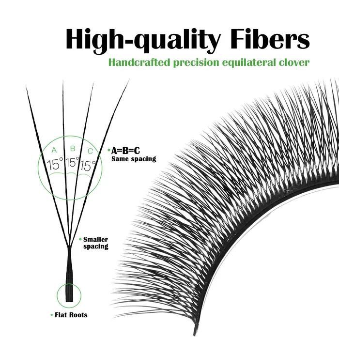 DeceMars extensions de cils 4D en forme de V noir mat 12 rangées/plateau pour le maquillage