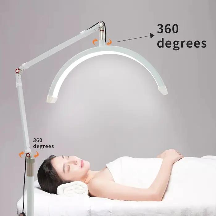 Lampe LED demi-lune 180 LED pour extensions de cils, tatoueurs et esthéticiennes, avec support de té
