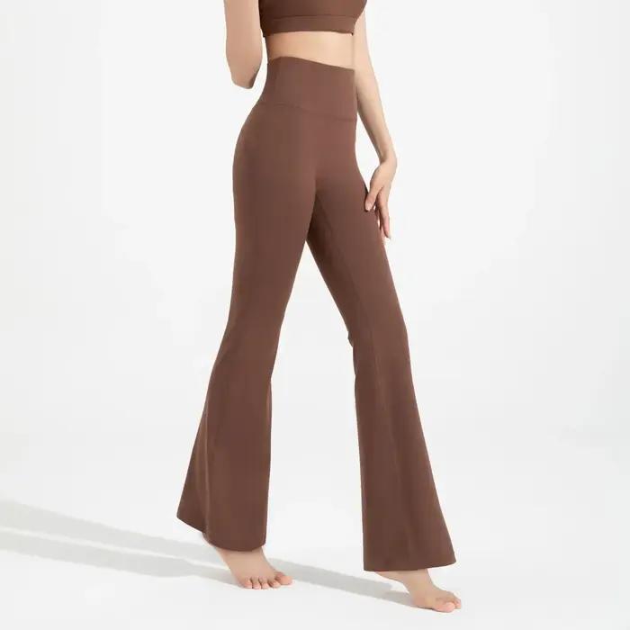 Leggings de yoga et de Pilates pour femme, taille haute, évasés, sans couture, effet push-up, couleu