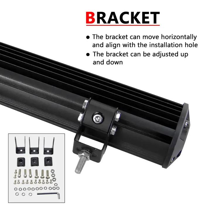 Auxtings 12-45 pouces 180W-612W Tri-Row 7D barre lumineuse LED tout-terrain barre LED Combo barre lu