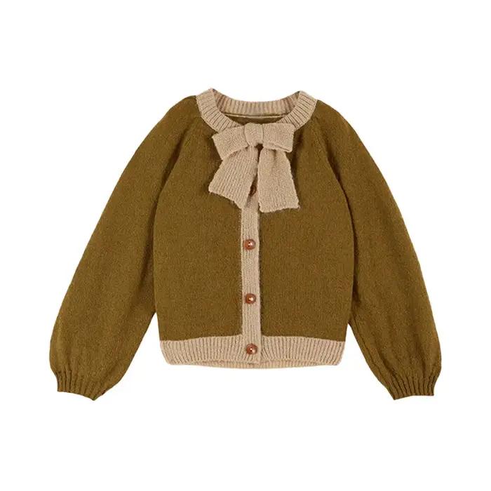 Pull pour enfants, série EM, Style campagnard, chemise à fleurs brodée, pantalon long, salopette, en
