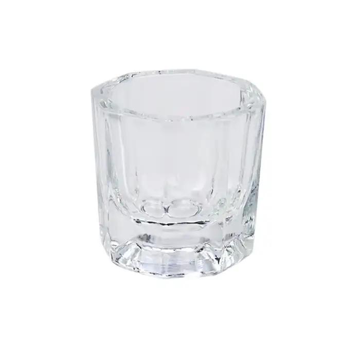 Plat Dappen en poudre acrylique en verre de cristal, tasse à ongles, bol de brosse de lavage, outils