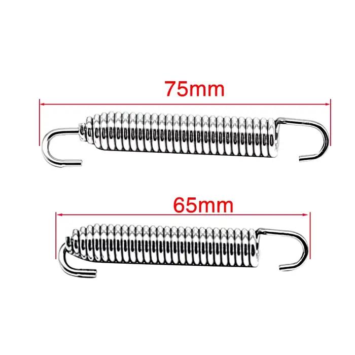 Sclmotos- 75mm 2 pièces crochets de ressort d'échappement de moto en acier inoxydable tuyau de liais