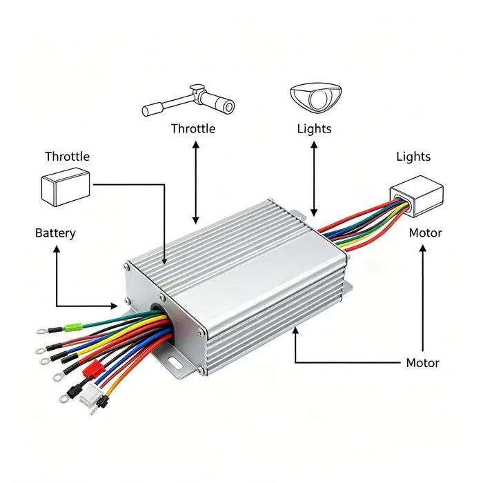 Contrôleur de moteur à courant continu sans balais 350W pour vélos électriques et scooters électriques alimentation 36V/48V occasion spéciale conducteur passionné