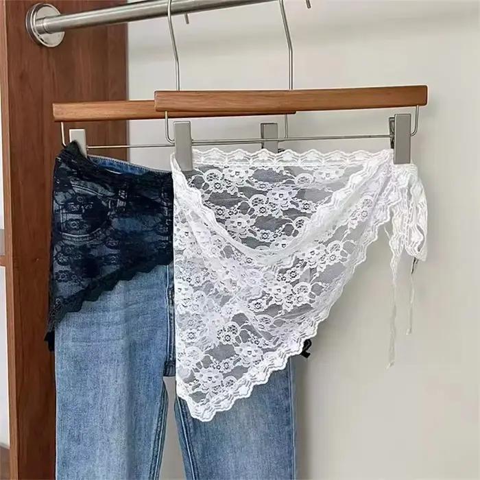 Jupe courte Triangle demi-jupe, rideau de fesses, garniture en dentelle, petit tablier tricoté en de