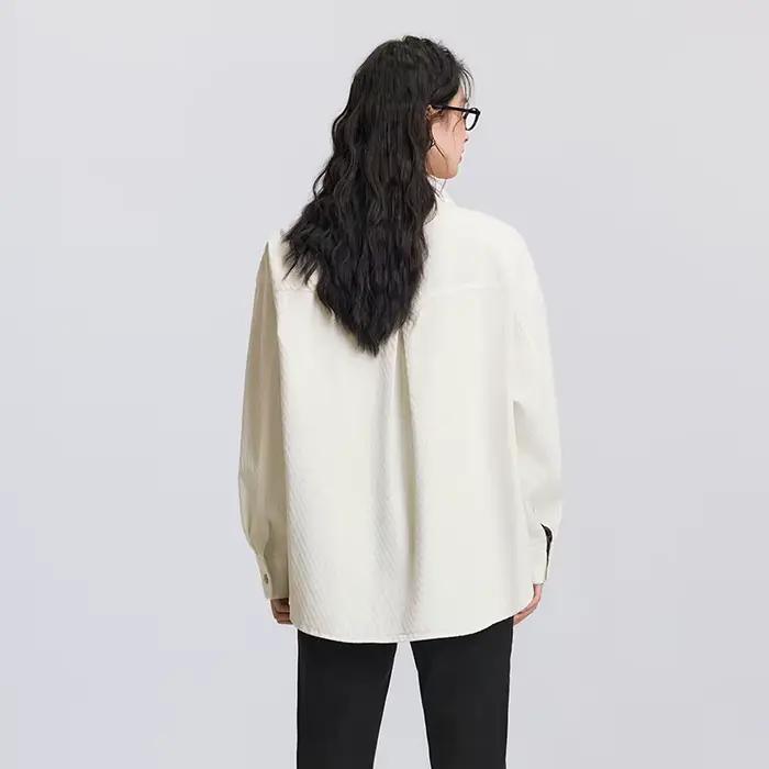 Semir chemise à manches longues femmes mi-longue motif diamant coton 2025 nouveau printemps haut sur