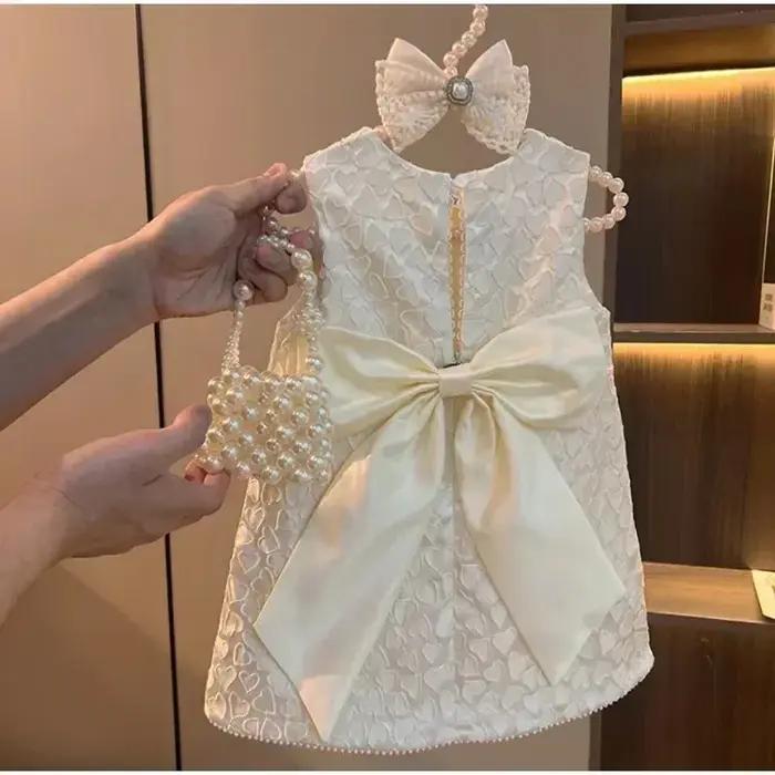 Fille princesse Tweed robes classiques mode enfants Vintage bébé tenue décontracté robes 1-8 ans enf