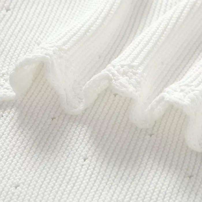 Couvertures de baptême pour bébé, 100x80cm, tricot doux en coton avec coutures croisées, pour nouvea