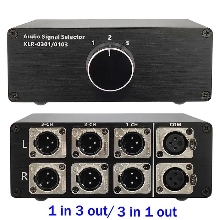 Mathiateur de câble de signal XLR d'entrée audio, commutateur de sélecteur, connecteur de source Sch
