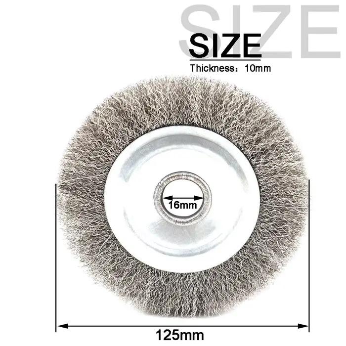 Brosses rondes en fil d'acier, 125mm, meuleuse, outils abrasifs pour l'élimination de la rouille du