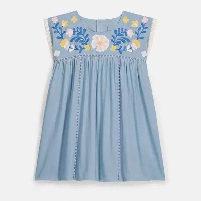 Pré-vente (expédition en mars) 2026 LM Robes d'été pour bébés filles, imprimé floral, en coton, vête