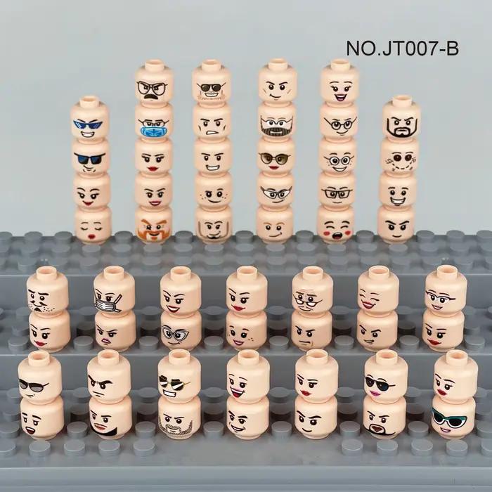 Hot 56 pcs/lot Mini Figure tête créative visages rire cri mignon Expression faciale briques blocs de