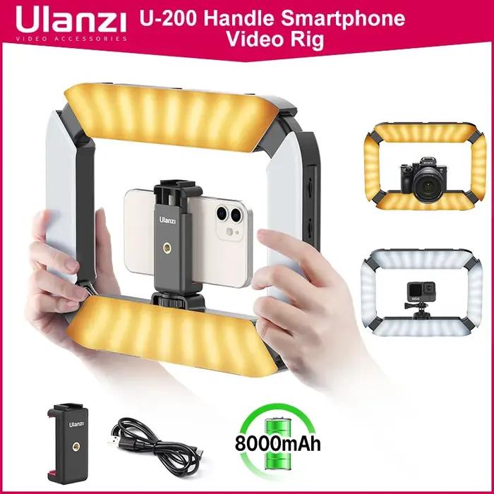 Ulanzi U200 rechargeable Smartphone plate-forme vidéo prise de vue verticale LED anneau lumineux LED