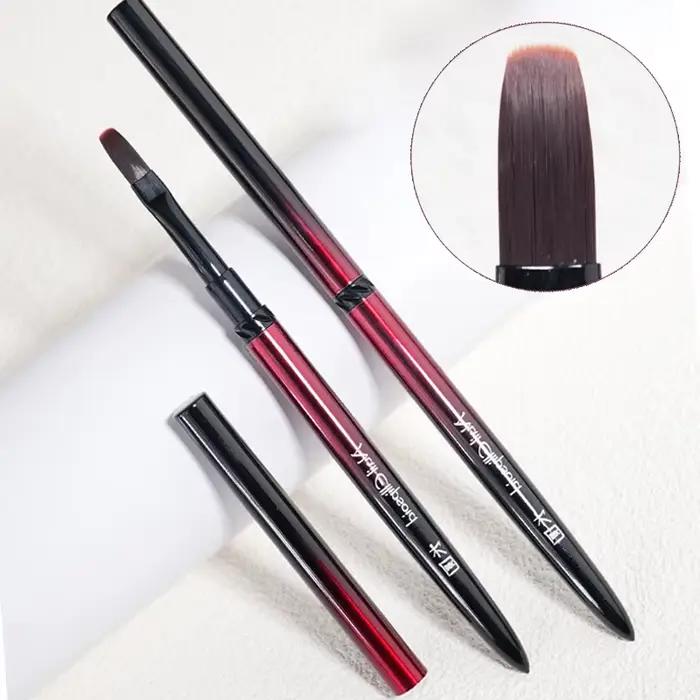 Brosse pour Nail Art, manche en métal, photothérapie, acrylique, Gel UV, Extension des ongles, const