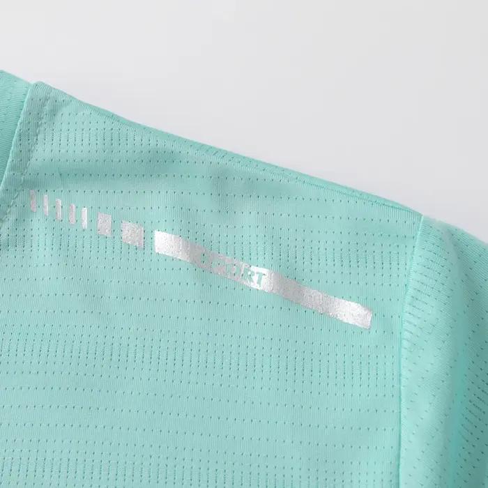 CHRLCK T-shirt respirant à manches courtes en maille pour femme, taille US/EU, couleur unie, pour le