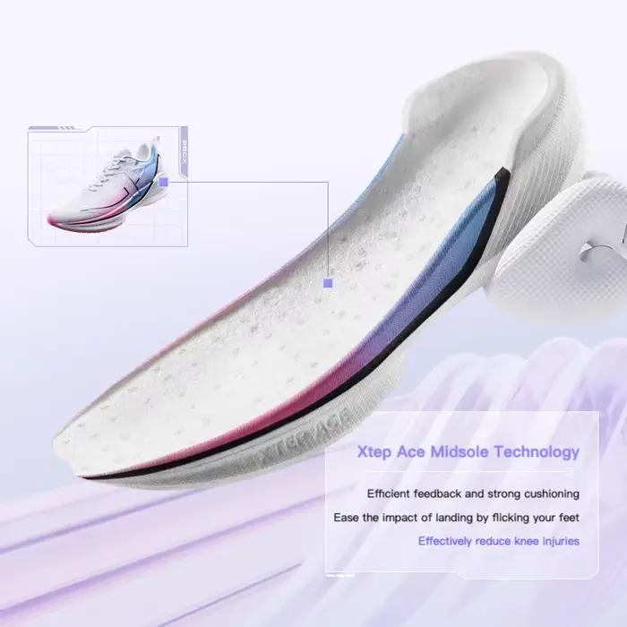 Chaussures de course Xtep 360X homme - Baskets légères plaque carbone pour marathon et performance