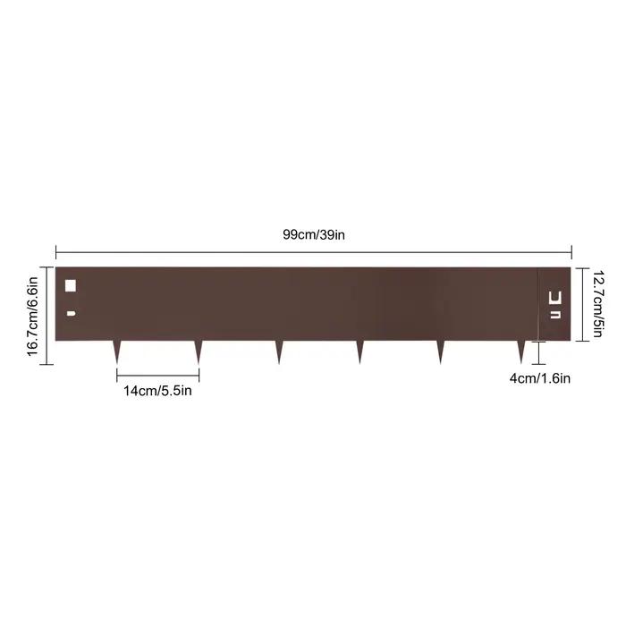 Kit de Bordure de Pelouse en Acier de 5x39 Pouces, Bordure de Jardin en Métal, Bordure de Pelouse po
