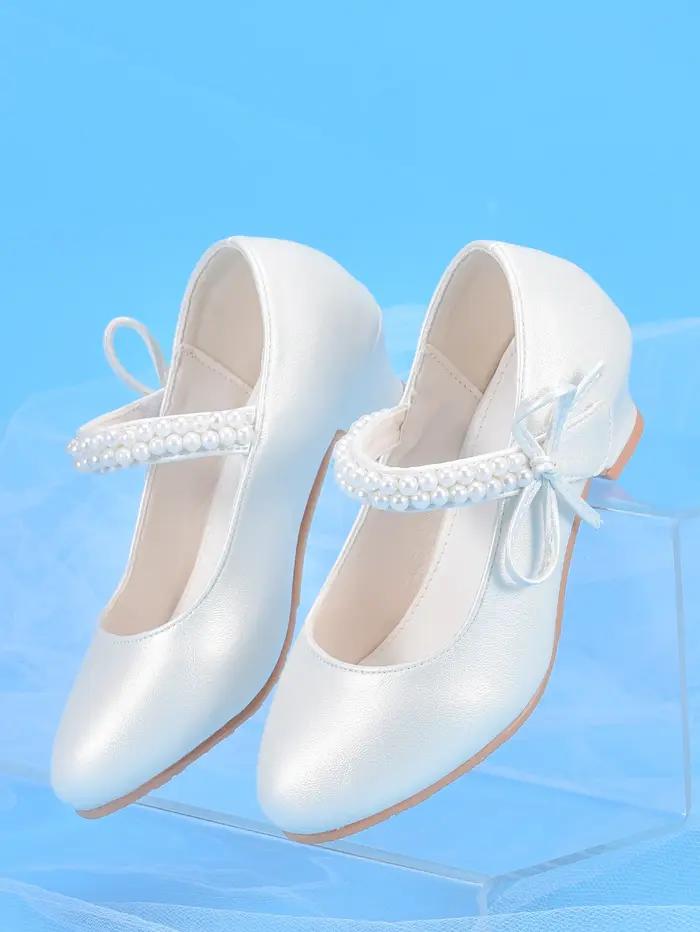 Talons hauts Princess Fashion pour filles, blancs, idéaux pour les robes, les spectacles, les fêtes