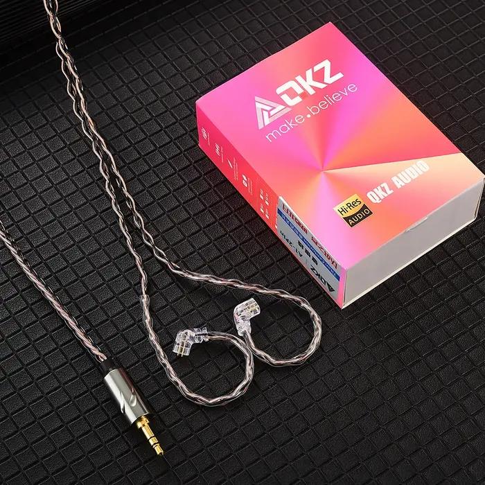 QKZ T1 câble pour écouteurs Type QDC câble de mise à niveau en cuivre plaqué argent 3.5mm casque fil