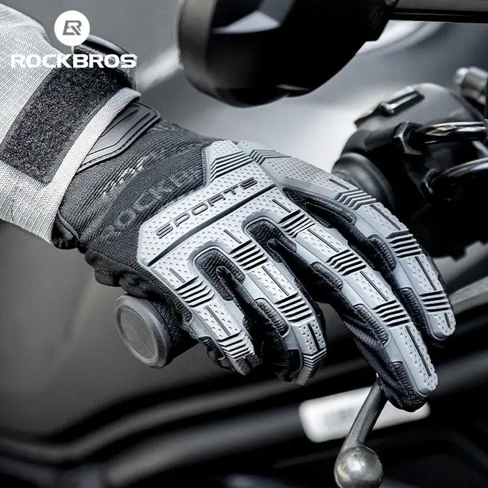 Gants de cyclisme hiver ROCKBROS tactiques - Protection SBR coussin GEL antichoc respirant doigt complet moto