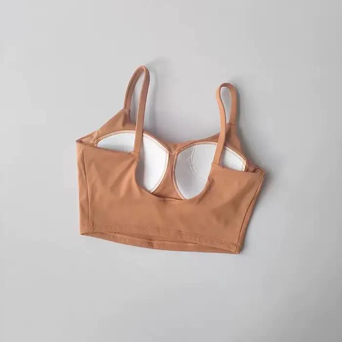 Soutien-gorge de sport push-up pour femmes - Coussinet fixe pour yoga, fitness et course respirant