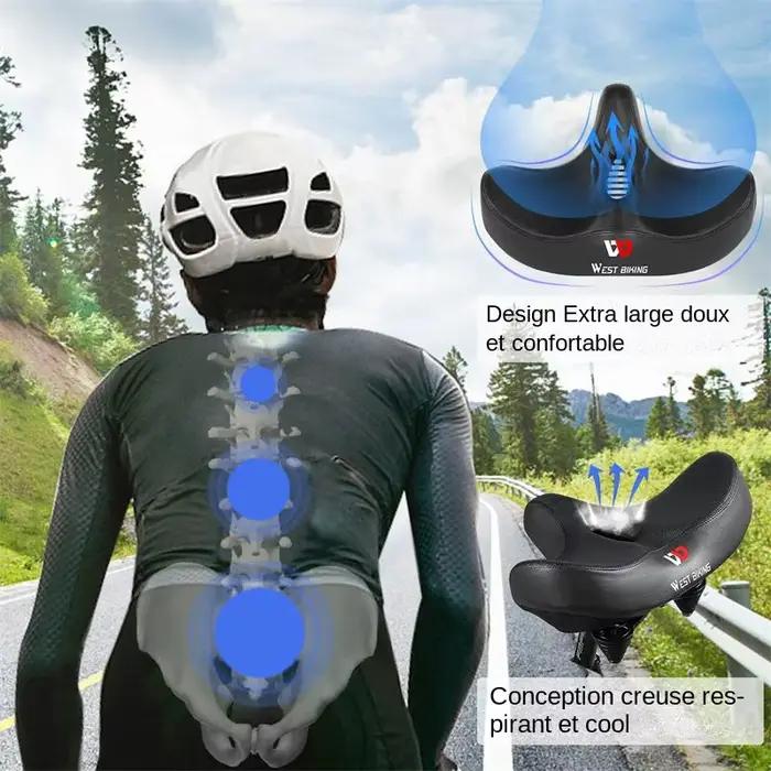 Selle de vélo ergonomique et souple coussin large et épais pour VTT vélo de route confortable et respirante occassions spéciales