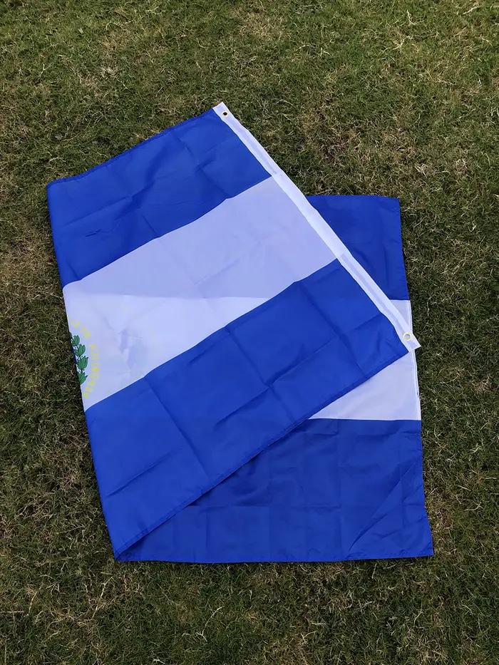 SKY DRAPEAU SV SLV Drapeau El Salvador 90x150cm Symbole patriotique d'El Salvador Drapeau polyester