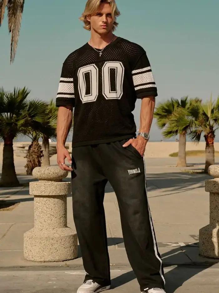 T-shirts hommes été nouveaux sport hommes T-shirts loisirs col en V mode vêtements amples et confort