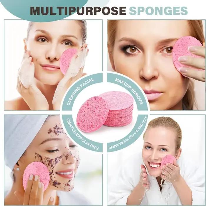 50-1000 pièces compresser visage lavage bouffée pâte de bois naturelle éponge visage lavage bouffée
