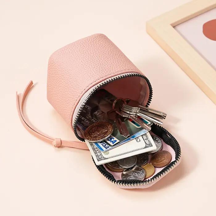 Sac à cosmétiques en cuir Vintage, changement de rouge à lèvres, sac de rangement, seau de rangement