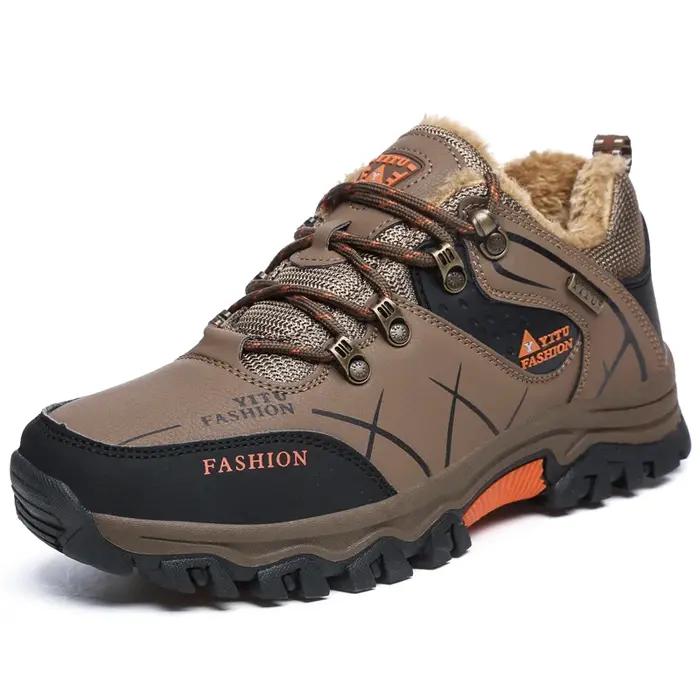 Chaussures de randonnée en daim et cuir pour hommes, baskets de Trekking en plein air, antidérapante
