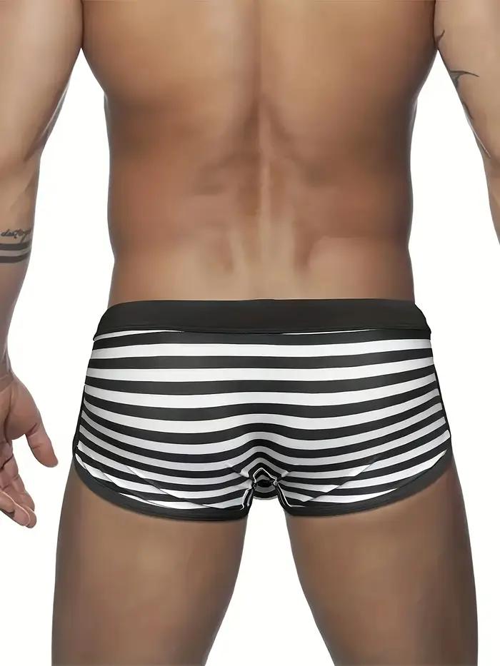 Maillot de bain homme rayé confortable - Séchage rapide plage et sources chaudes