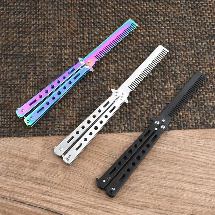 Couteau d'entraînement papillon portable pliable CSGO Balisong Trainer, couteau de poche à lame non