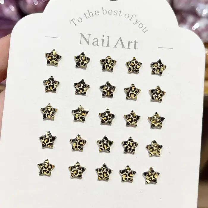 30/50/100 pièces imprimé léopard étoile glace résine transparente bricolage Nail Art décorations por