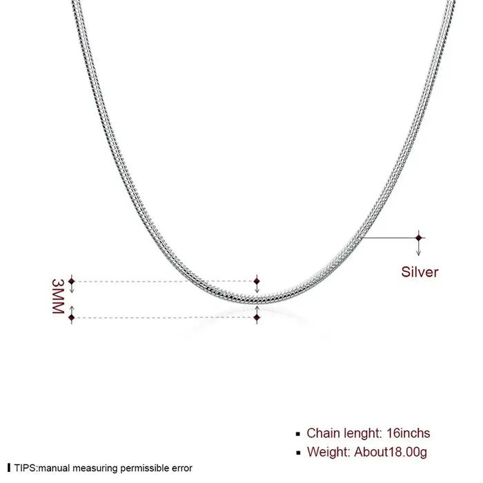 Collier chaîne serpent 3mm, Glam romantique, Bijoux à la mode, Style européen, Soul, Bijoux en argen