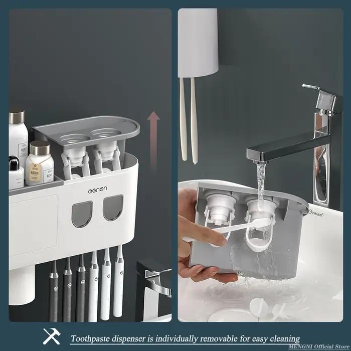 MENGNI-support de brosse à dents à Adsorption magnétique inversée, presse-dentifrice automatique mur