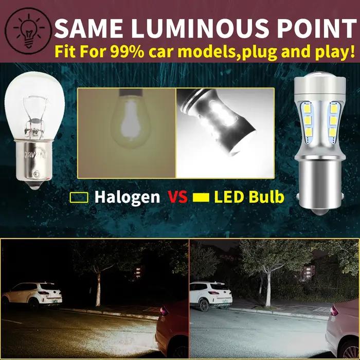 Lampe LED Canbus pour voiture, 2 pièces, 1156 BA15S 1157 bay15d, pour VW Golf 4 5 6 7, Passat B5 god
