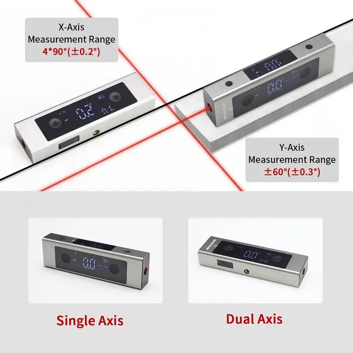 Niveau laser 2 en 1 SHANHR, règle de niveau laser de type C, règle d'angle à double laser, rapporteu