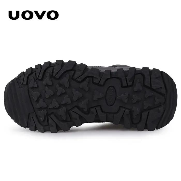 UOVO – chaussures d'école en cuir pour garçons, baskets noires pour enfants, chaussures uniformes fa