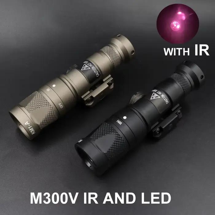 Lumière tactique M300V, éclairage IR et lampe de poche Scout blanche LED avec interrupteur de pressi
